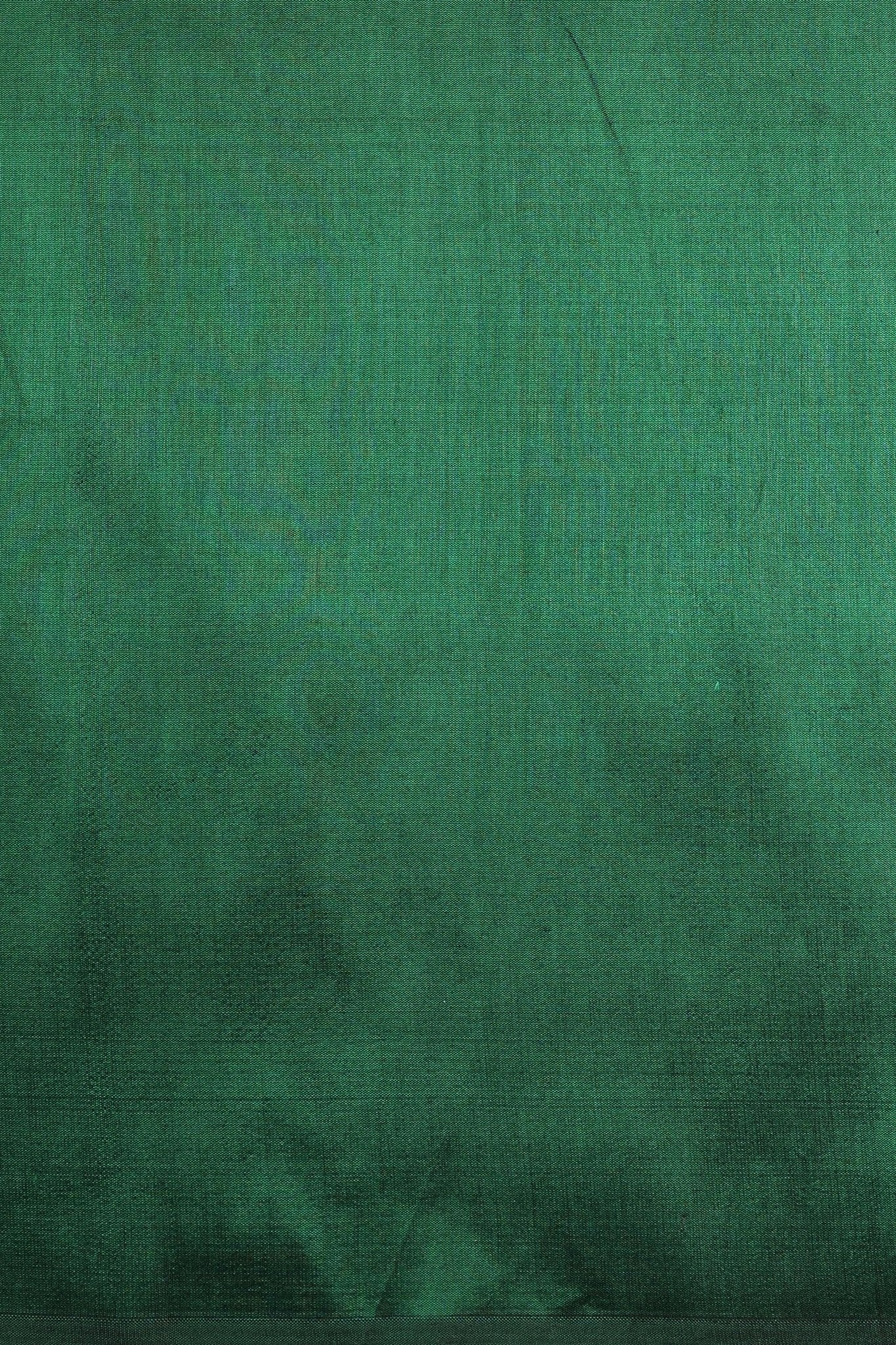 Deep Bottle Green Tissue Silk with Intricate Brocade Jaal - Banarasiya