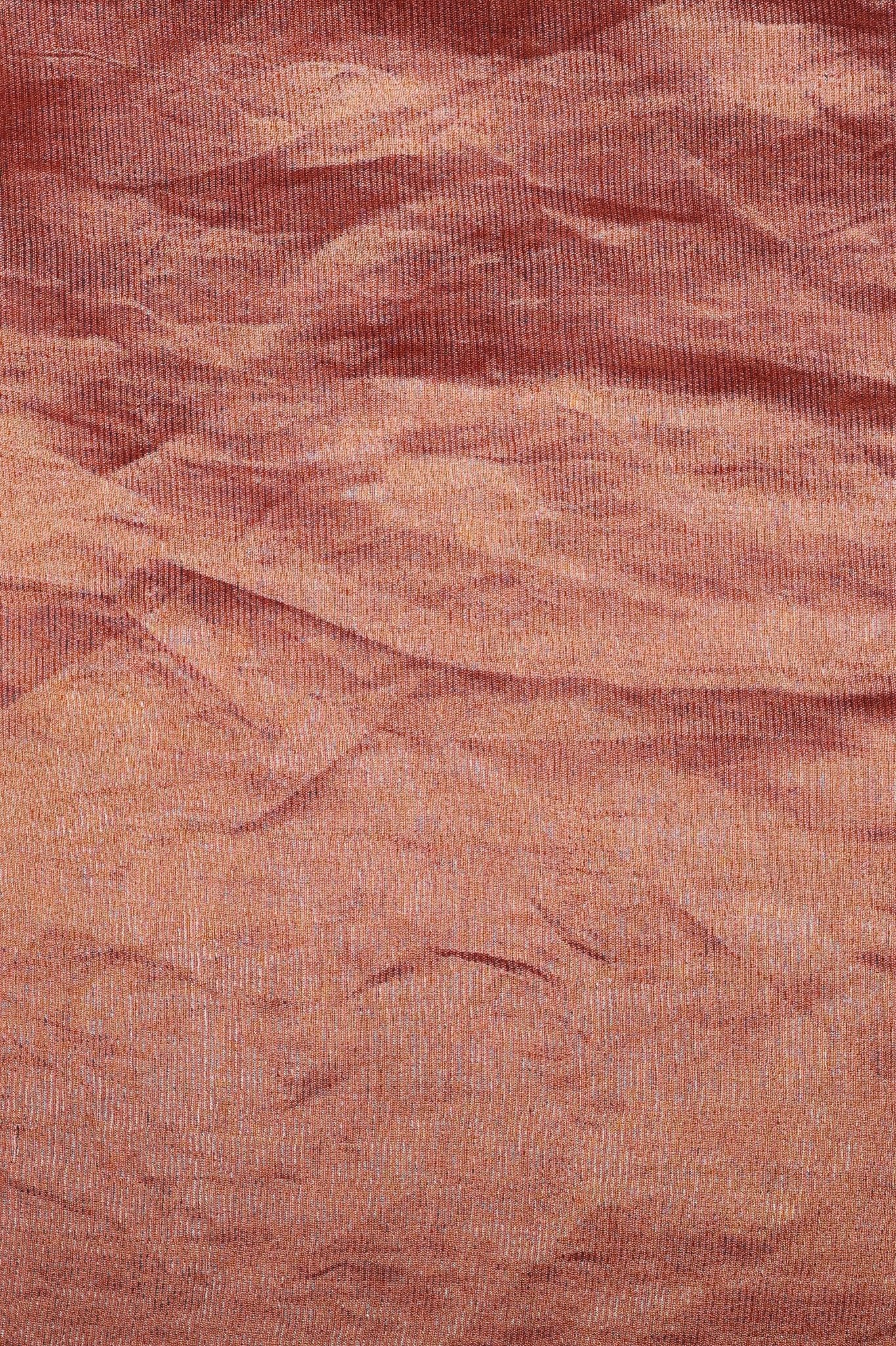 Muted Peach Chiniya Silk Saree with Figure Motifs - Banarasiya