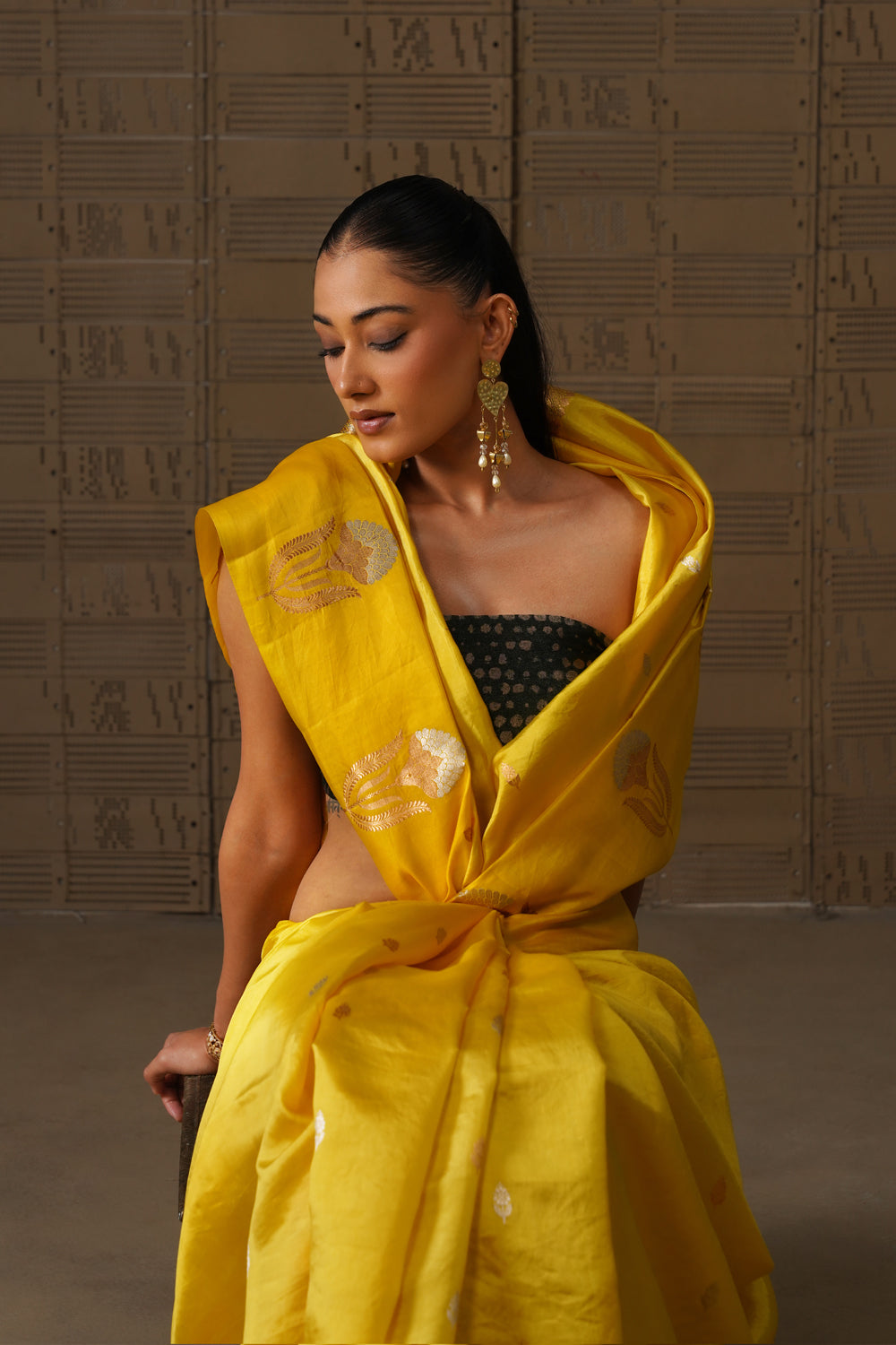 Sunshine Boota Pure Katan Silk Saree