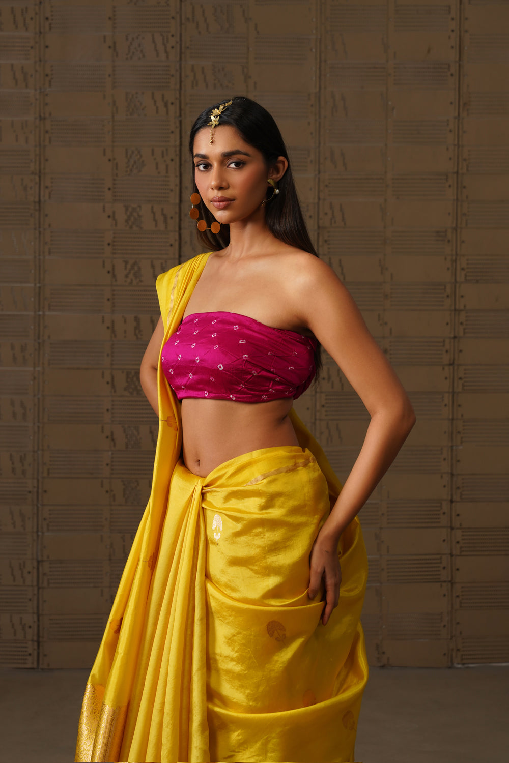 Sunshine Yellow Sona Rupa Katan Silk Saree