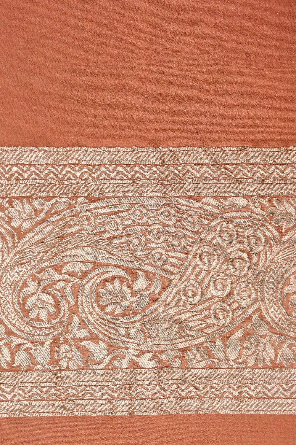 Handwoven Seafoam Khaddi Georgette Saree with Floral Bel