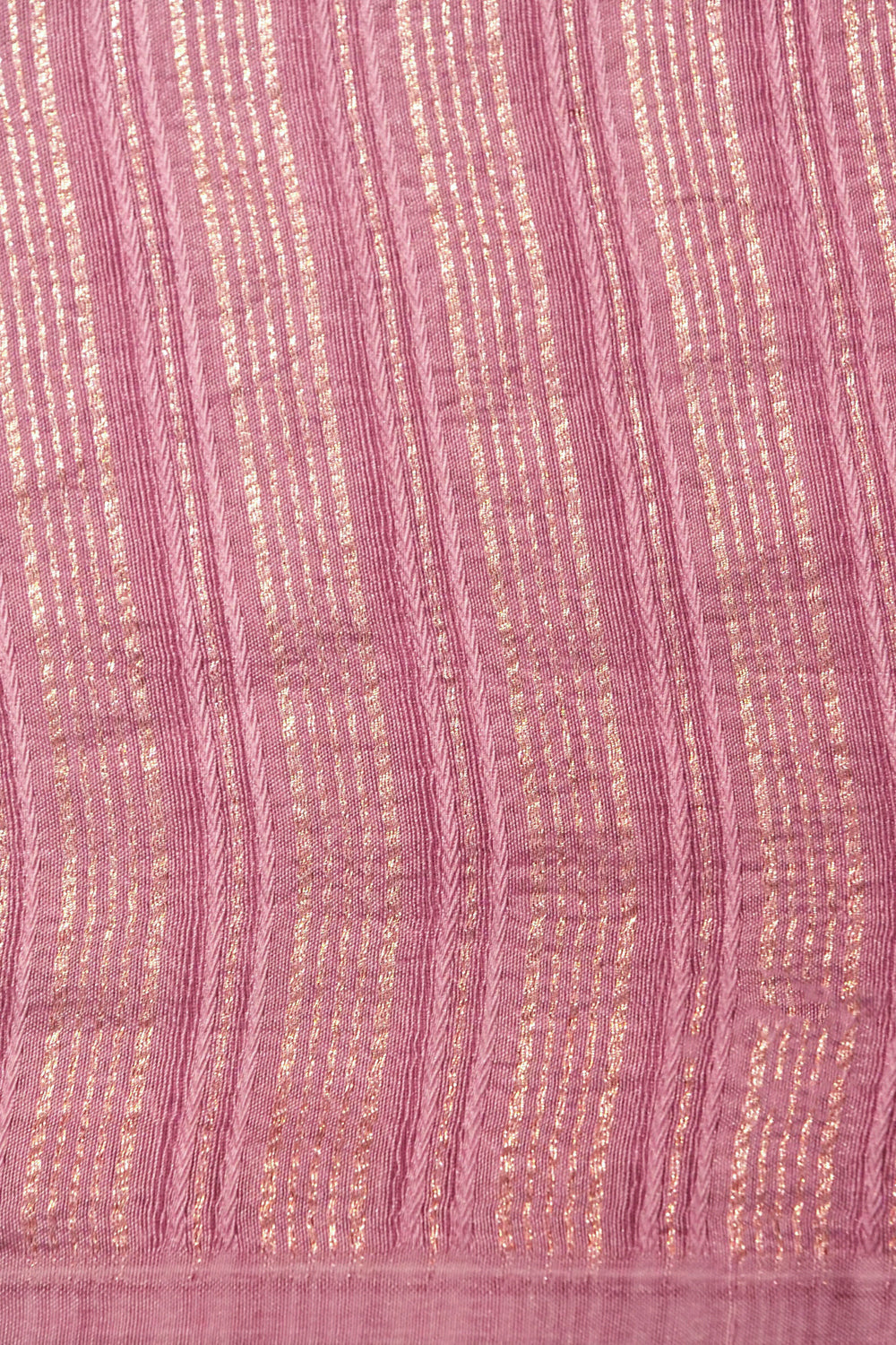 Handwoven Lavender-Pink Kora Katan Silk Saree