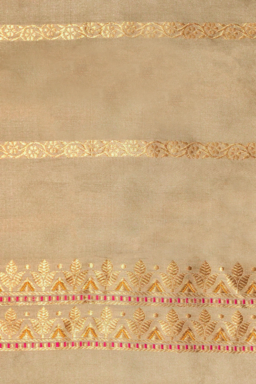 Handwoven Sage Grey Katan Silk Saree with Scalloped Meenakari Border