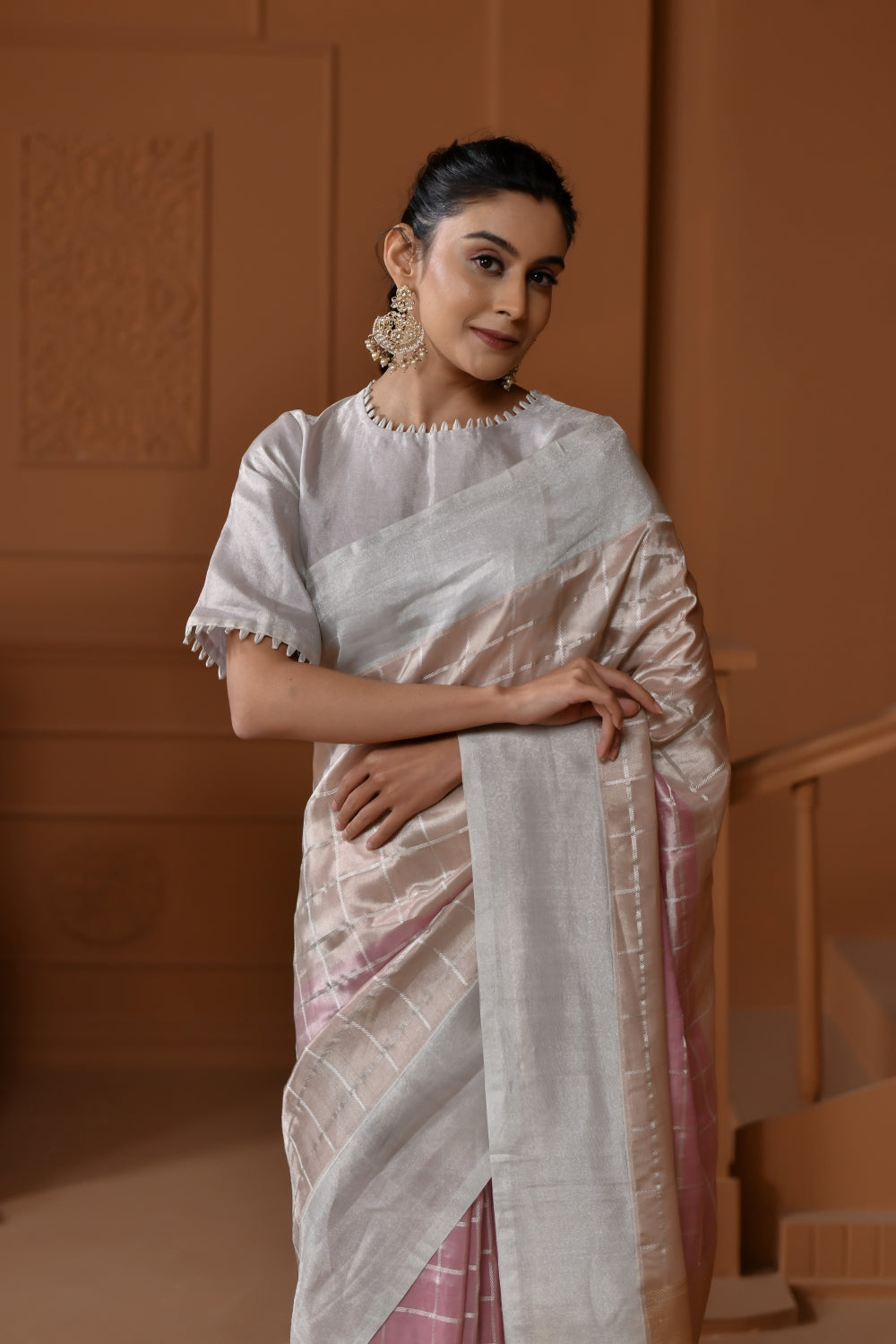 Multi-Toned Pure Tissue Silk with Stripe Weaving