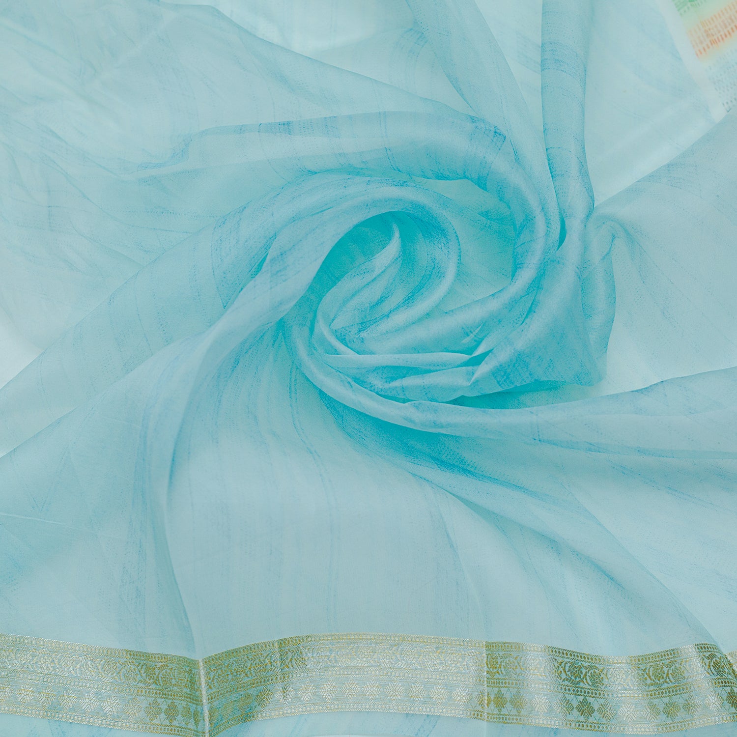 Multi Color Pure Organza Printed Banarasi Saree - Banarasiya