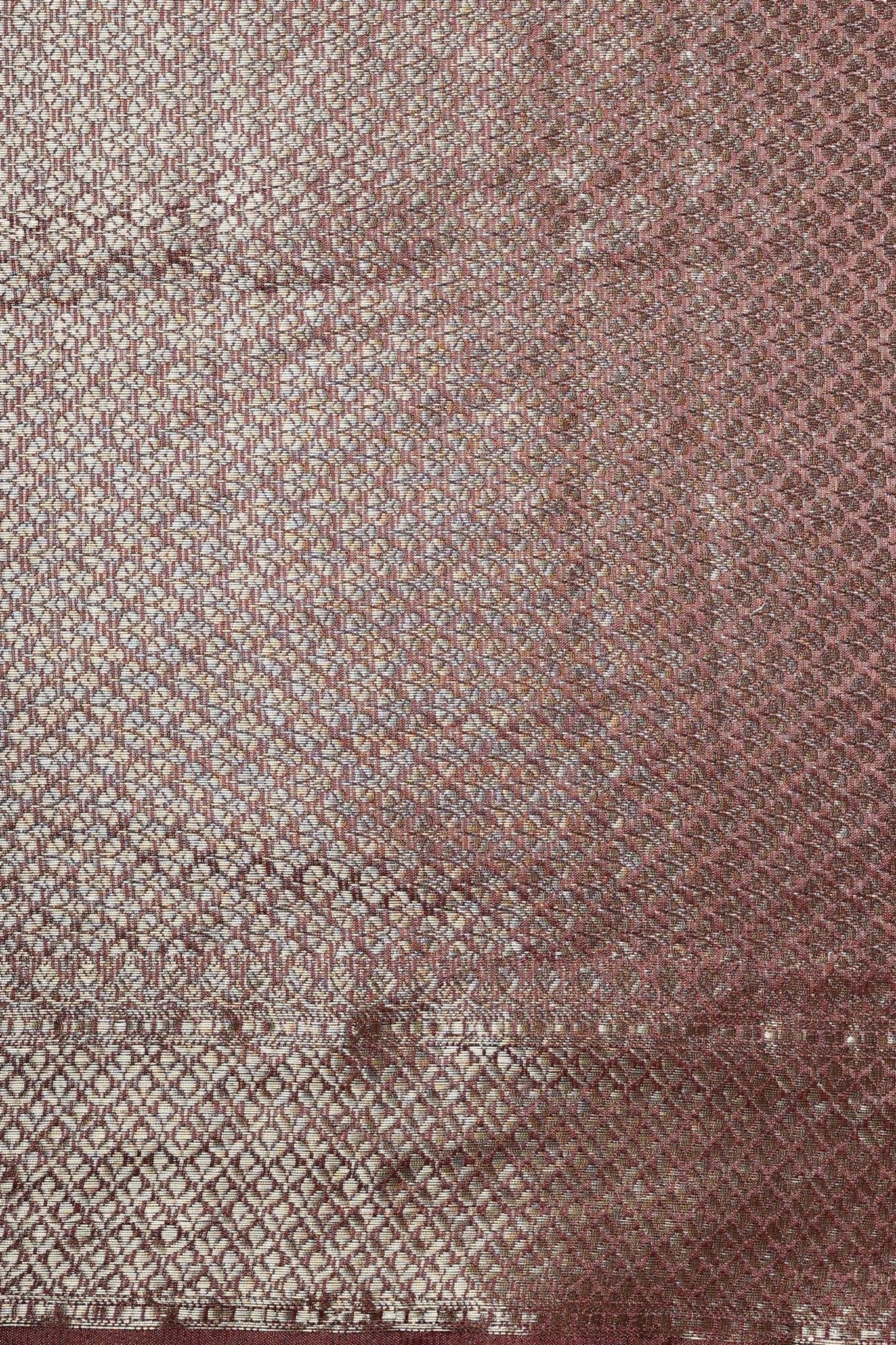 Onion - Pink Tissue Chiniya Silk with Shikargah Pallu - Banarasiya