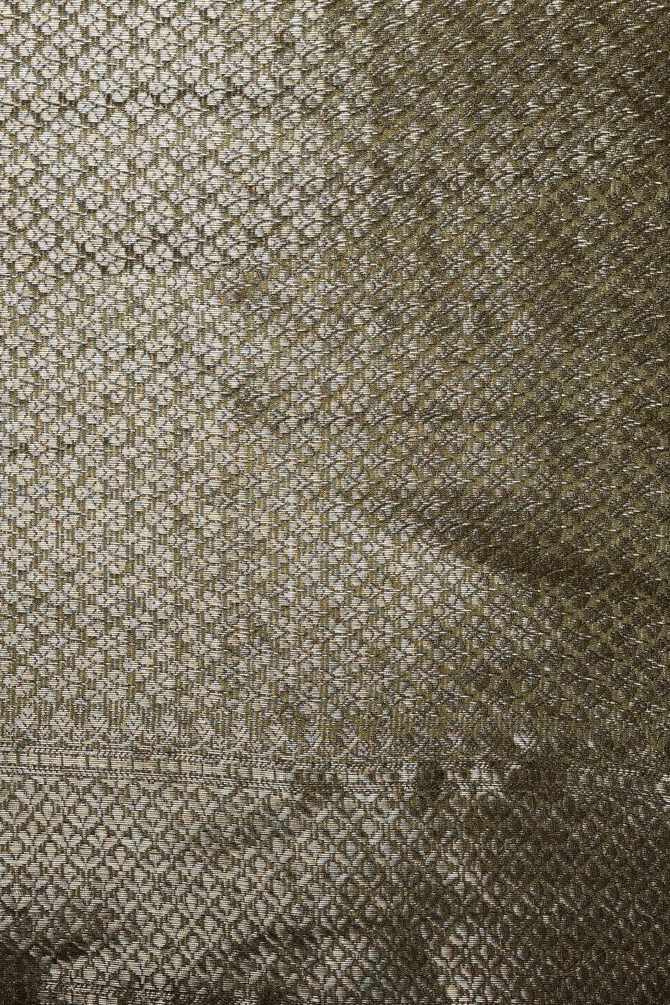 Mehndi - Green Tissue Chiniya Silk with Shikargah Pallu - Banarasiya