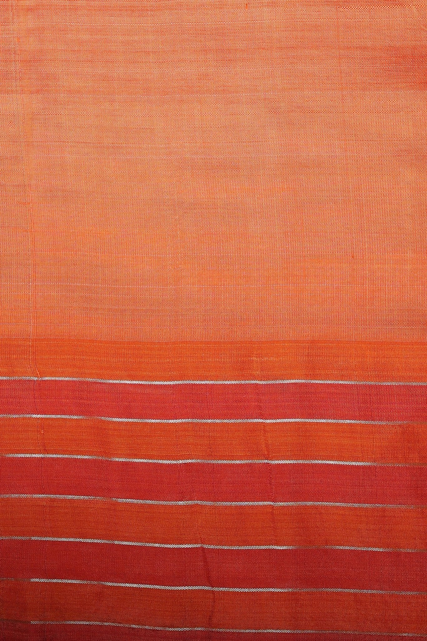 Naturally Textured Pure Tussar Silk in Olive - Beige - Banarasiya