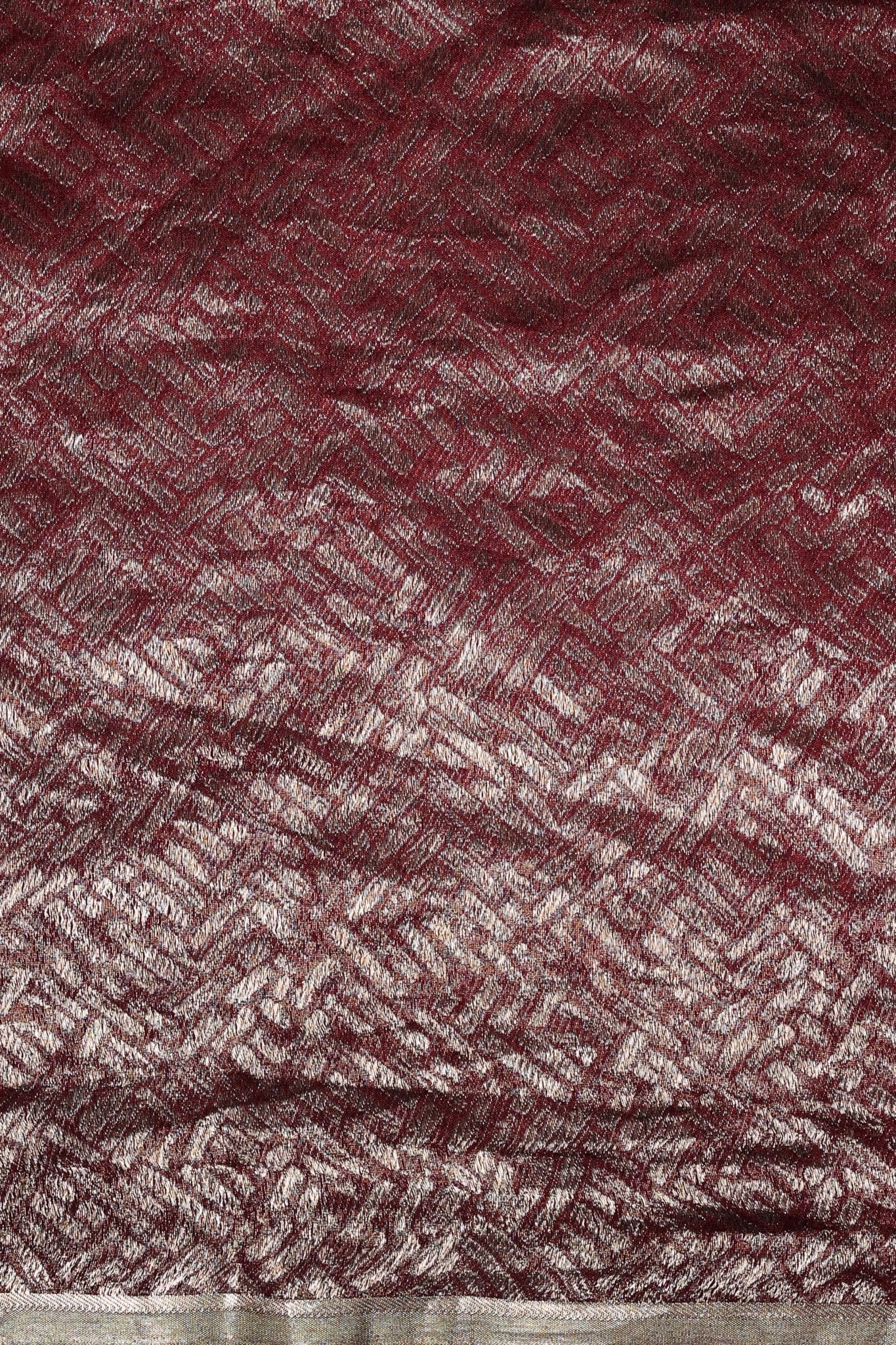 Pure Katan Organza Saree in Deep Wine - Banarasiya