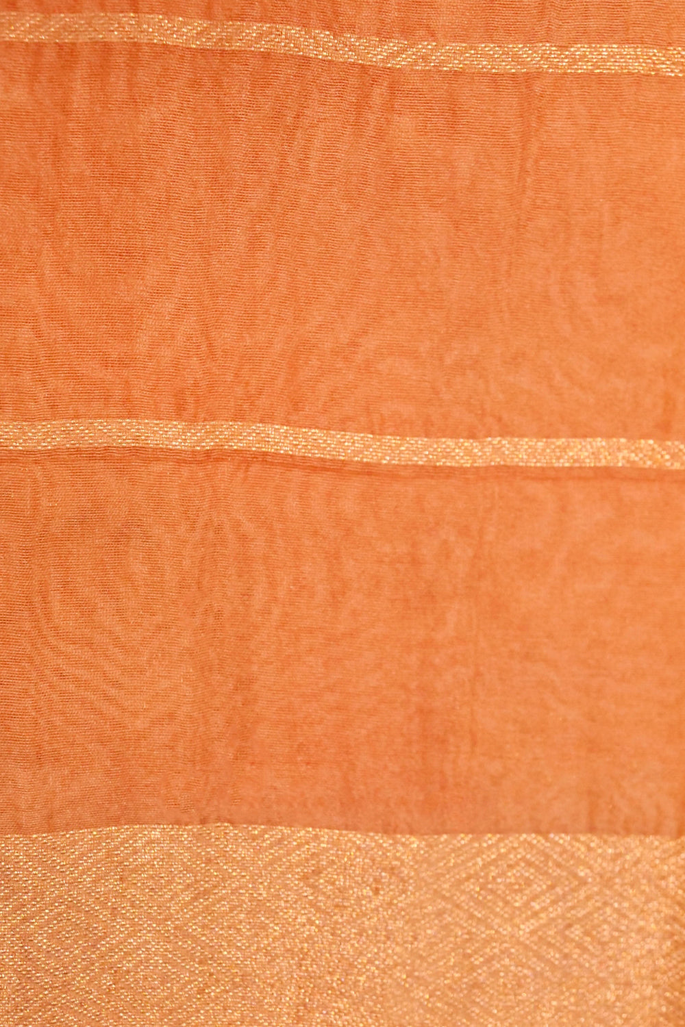 Handwoven Peach Kora Organza Saree with Bold Kadwa Butas
