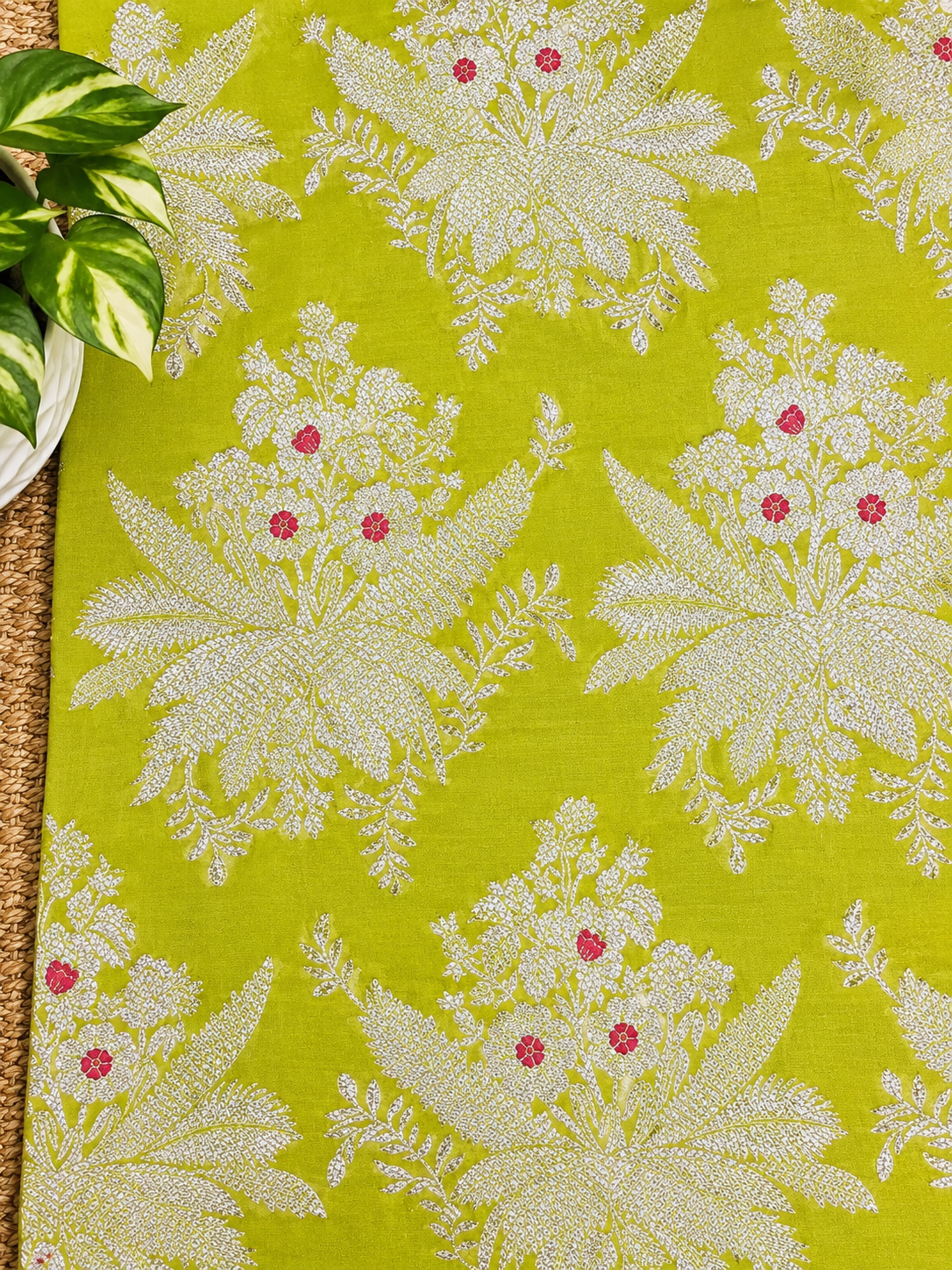 Pure Katan Silk Suit Set in Luminous Yellow