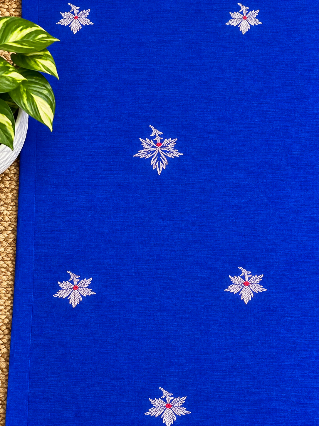 Pure Handloom Katan Silk Suit Set In Blue