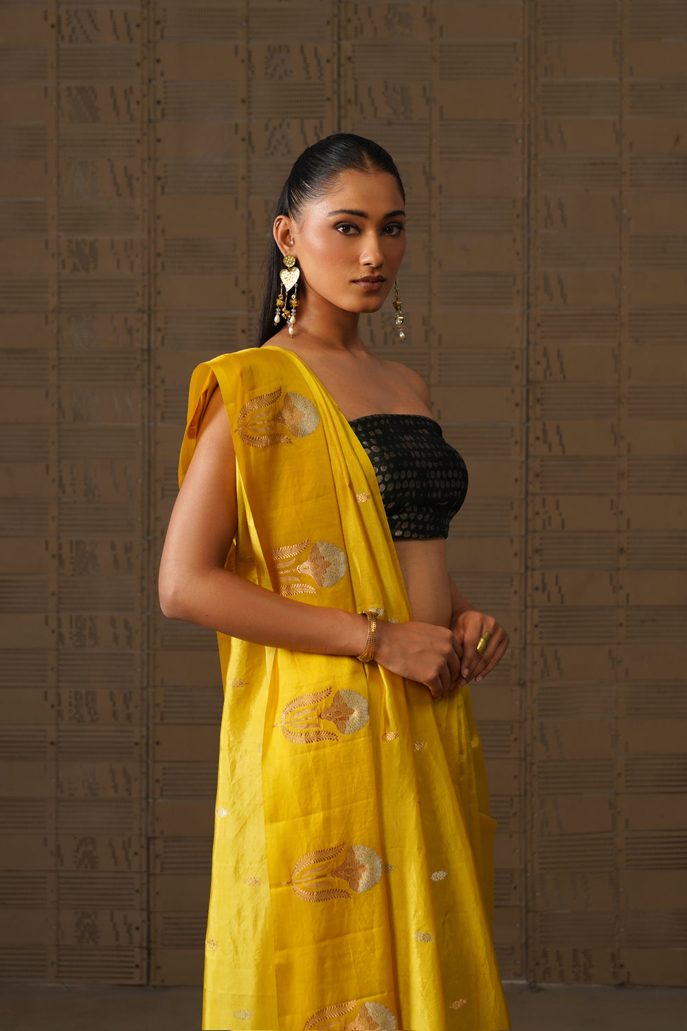 Sunshine Boota Pure Katan Silk Saree