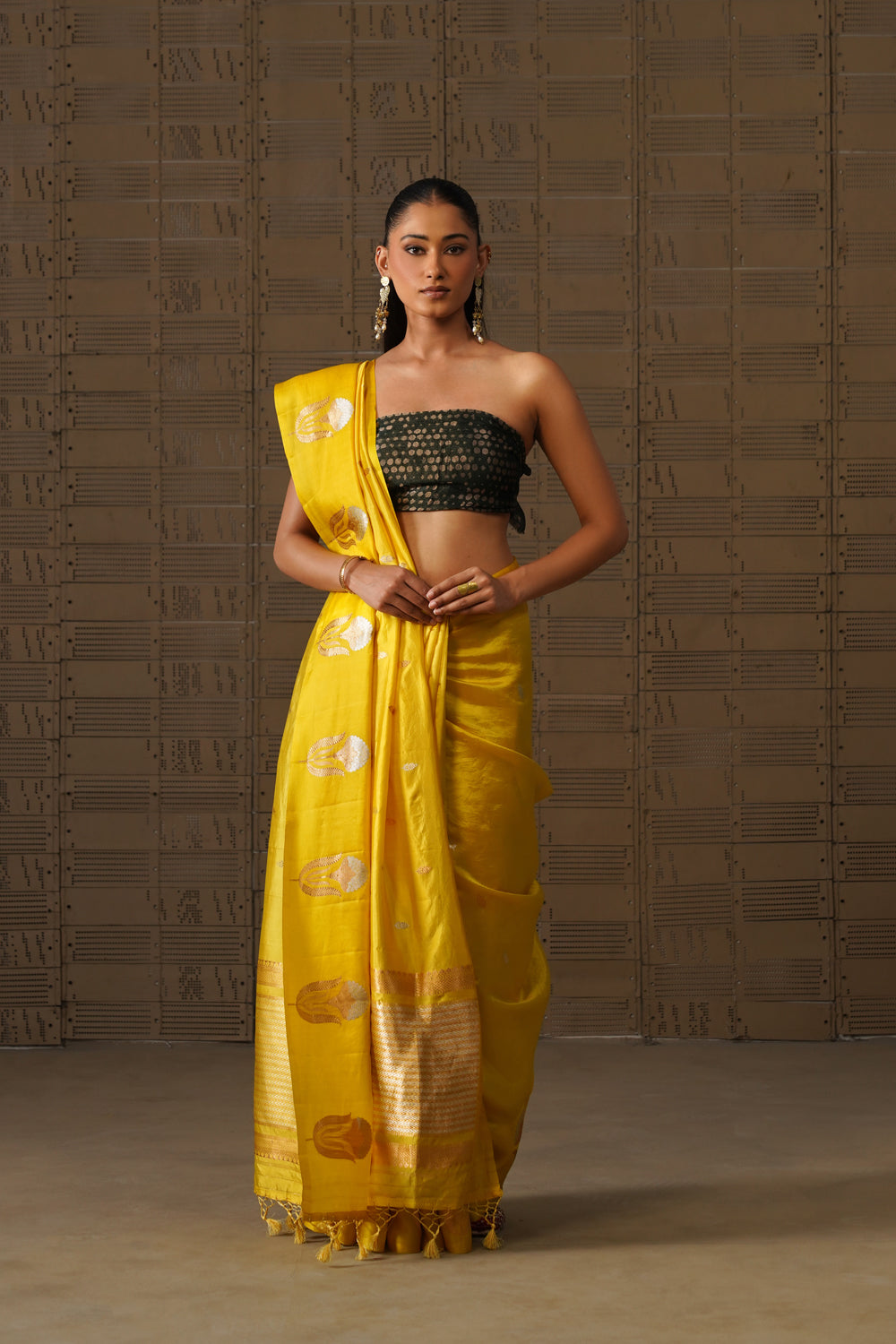 Sunshine Boota Pure Katan Silk Saree