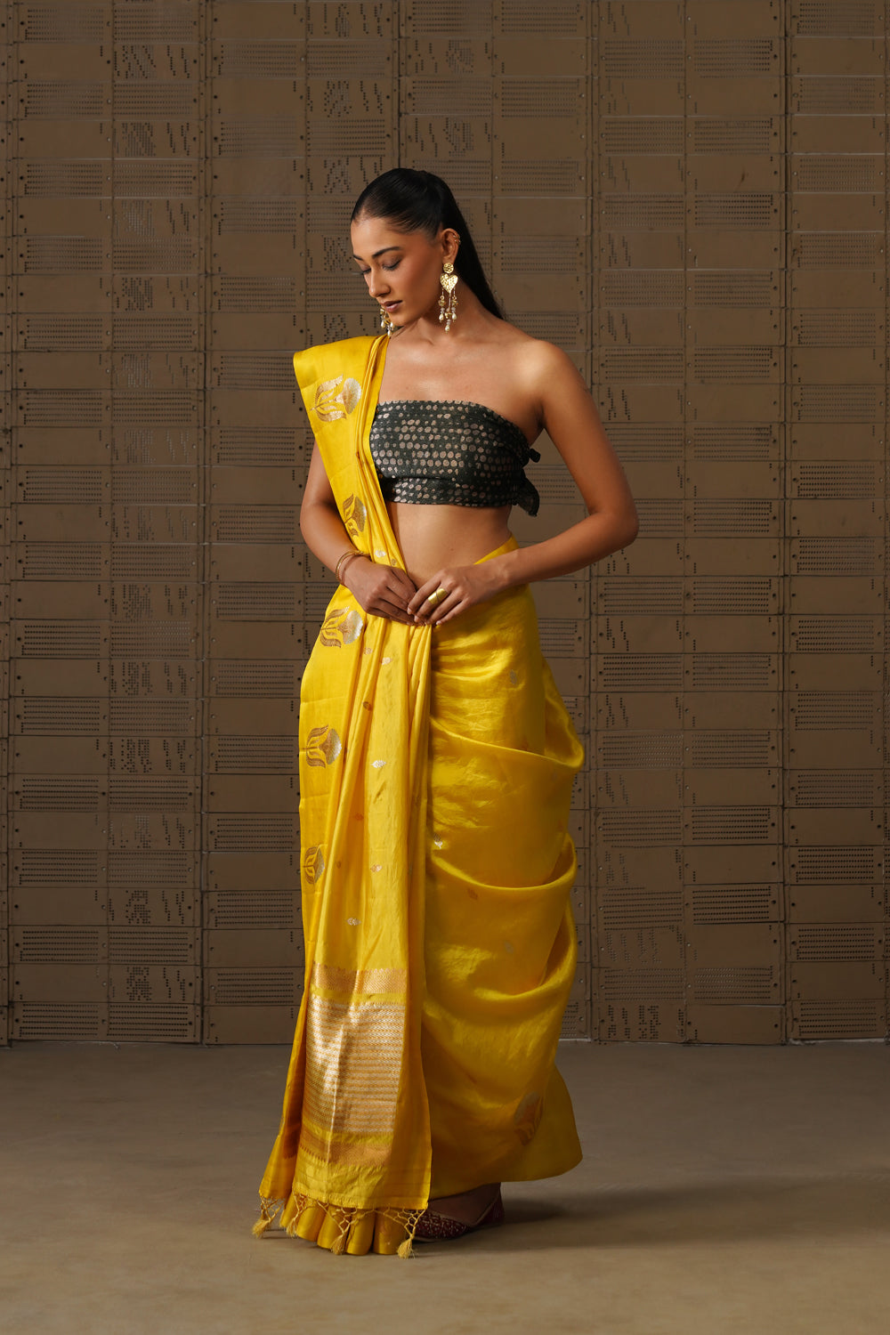 Sunshine Boota Pure Katan Silk Saree