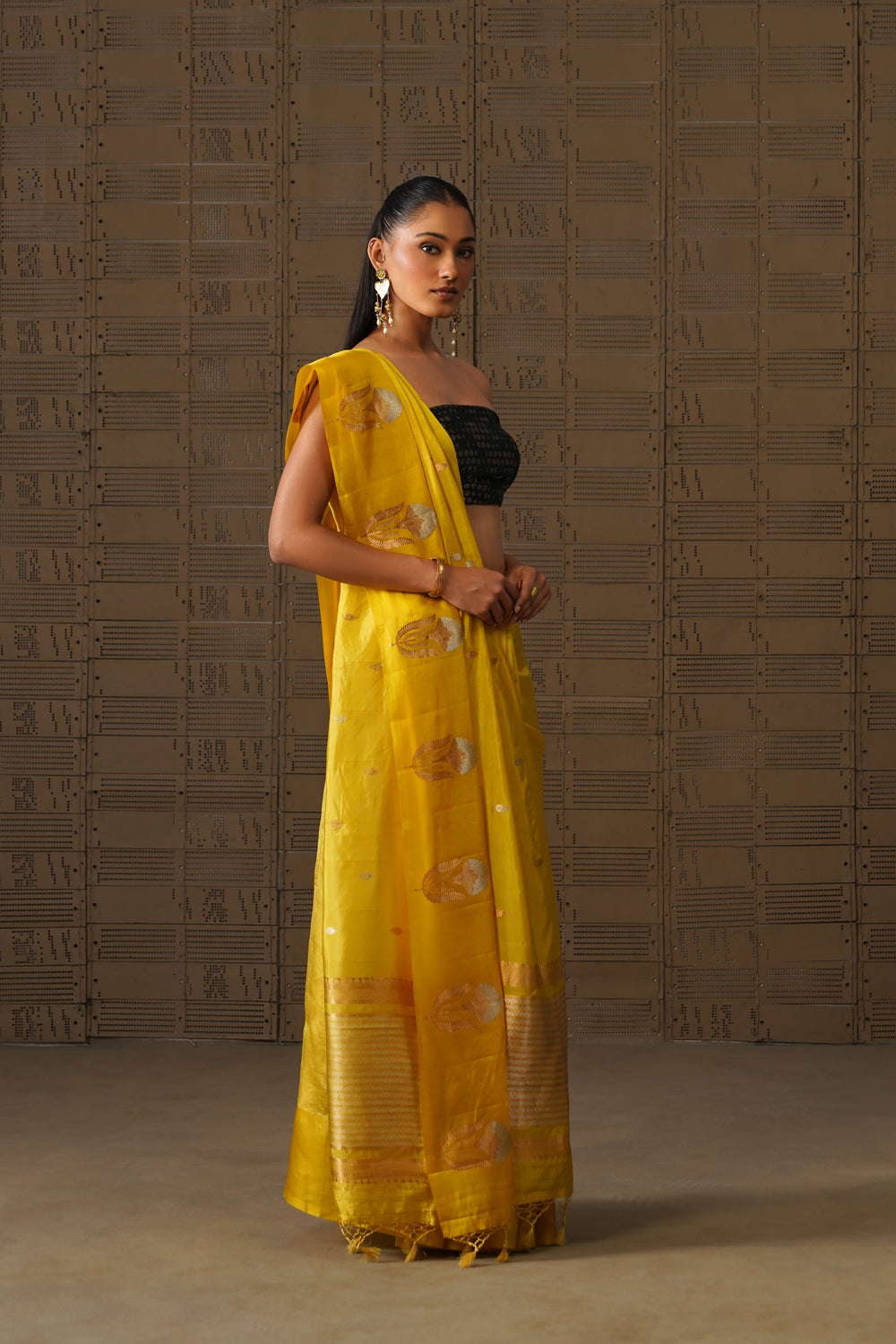 Sunshine Boota Pure Katan Silk Saree