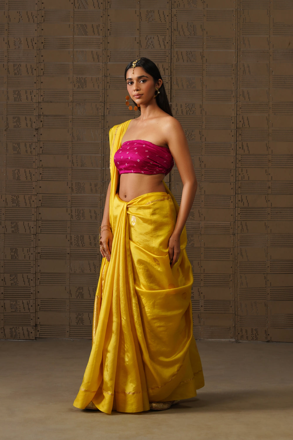 Sunshine Yellow Sona Rupa Katan Silk Saree
