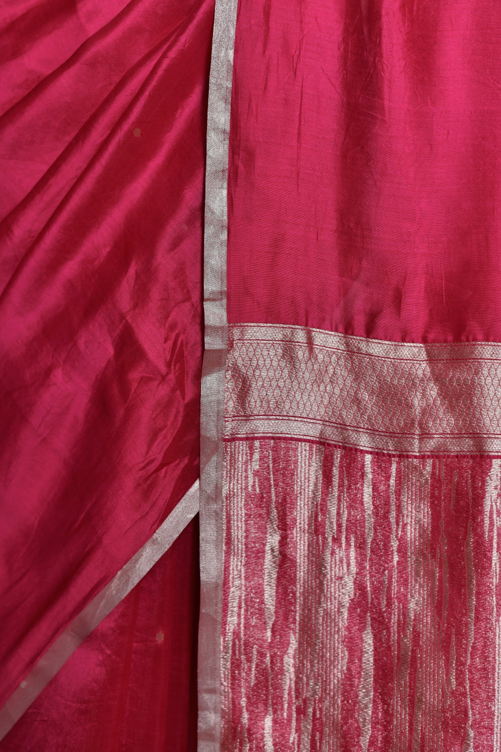 Pure Katan Organza Saree in Vivid Pink