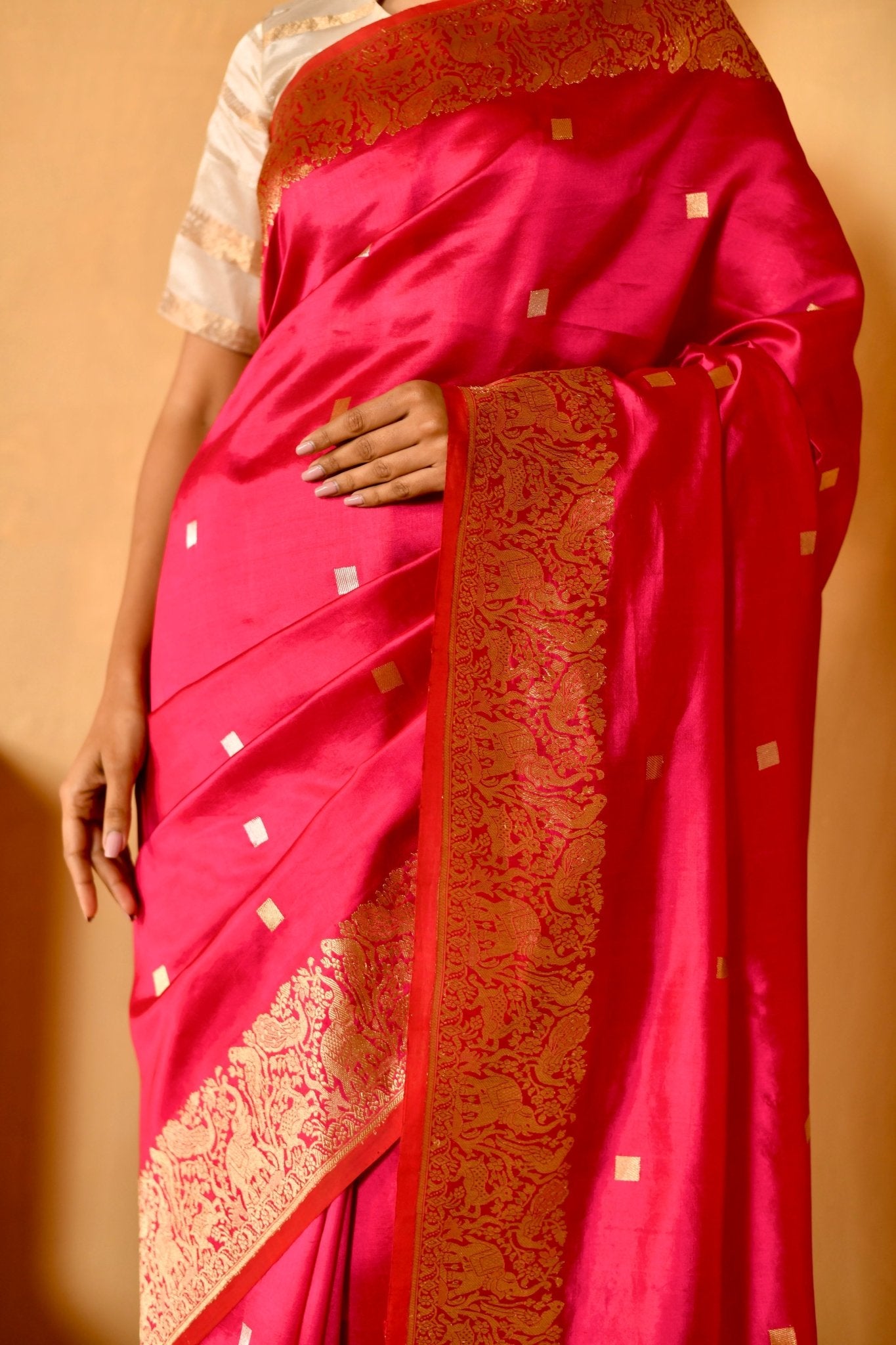 Handwoven Rose Toned Katan Silk Saree - Banarasiya