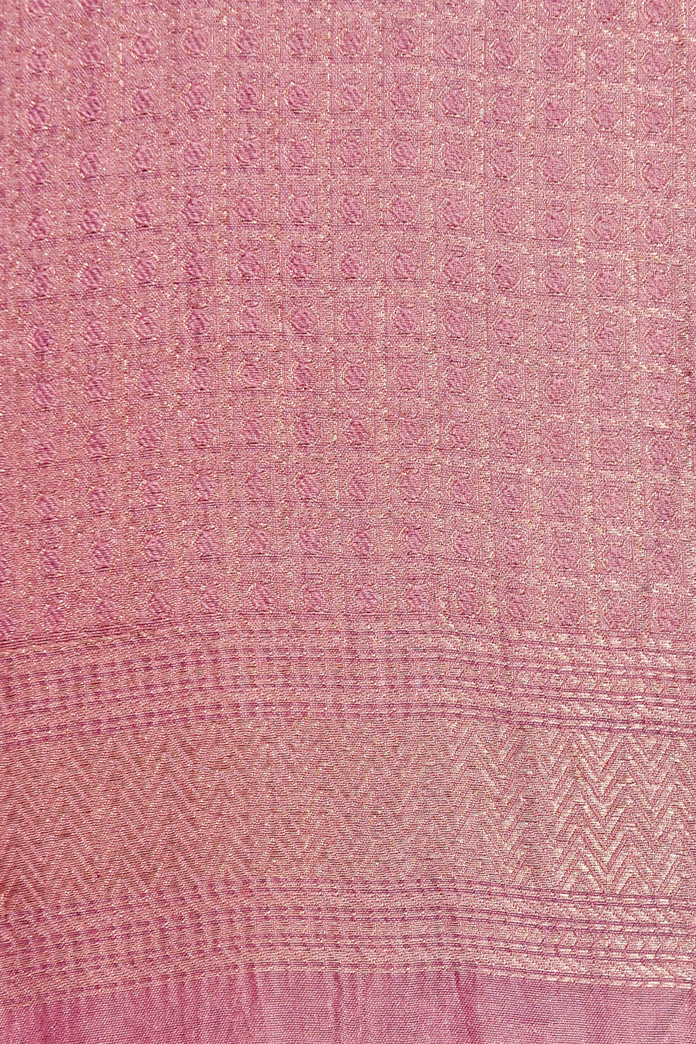 Handwoven Kora Katan Silk Saree in Lavender Haze