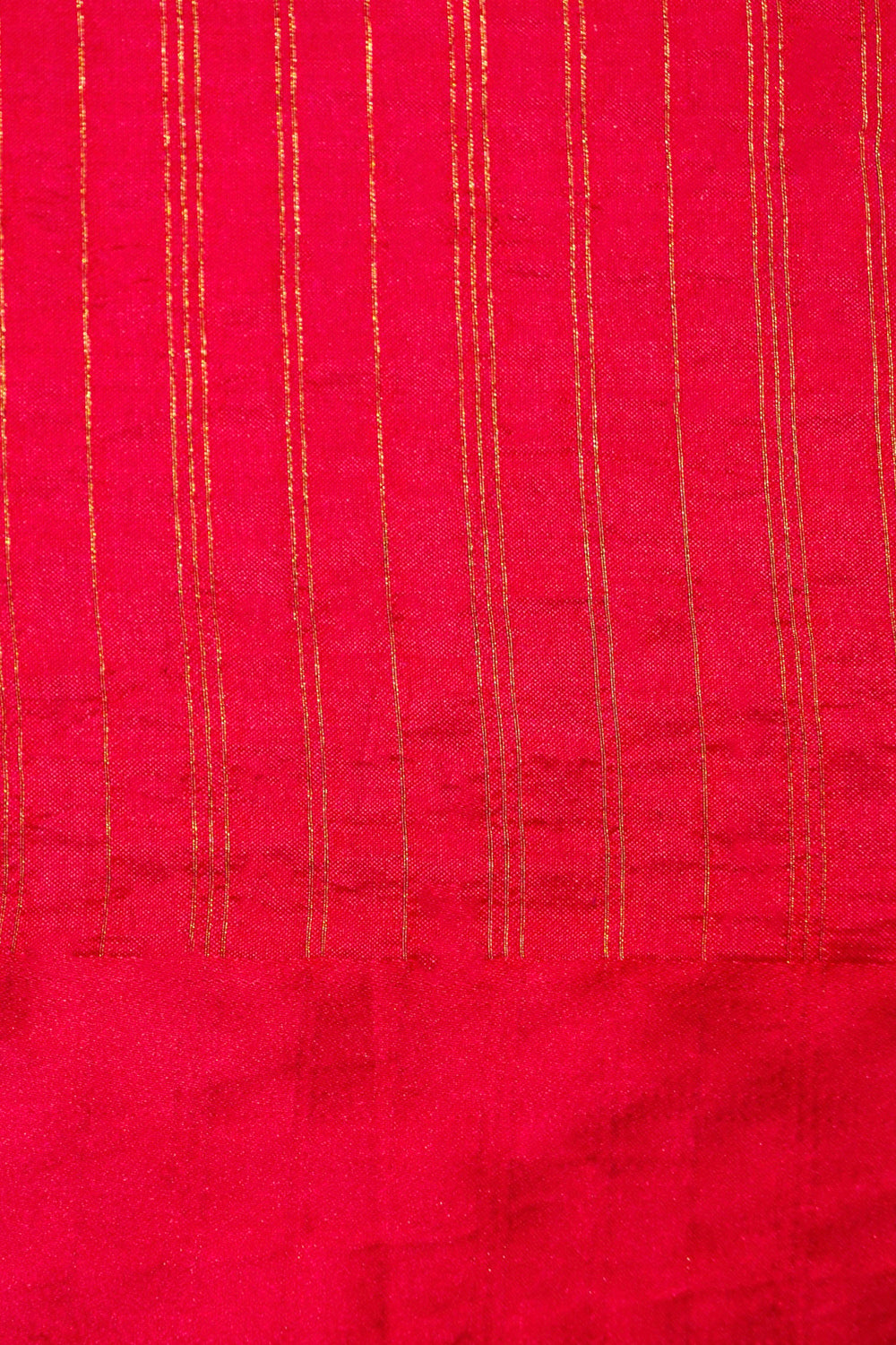 Handwoven Rani Pink Katan Silk Saree with All-Over Stripes