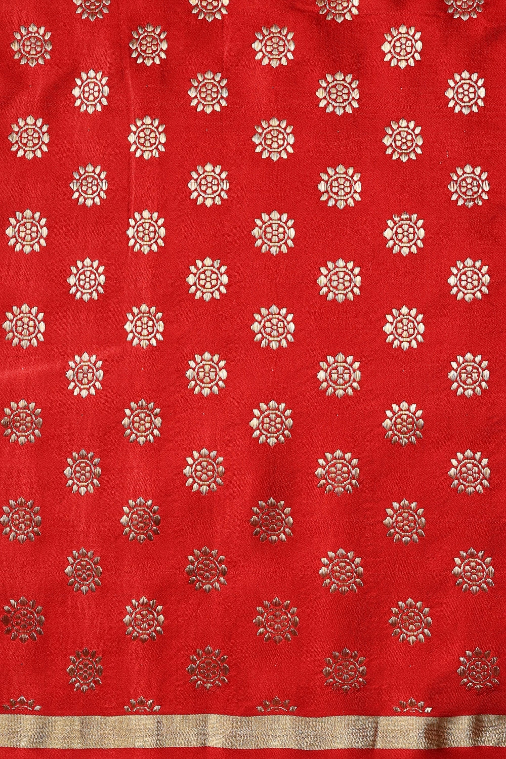 Handwoven Pure Red Classic in Katan Silk