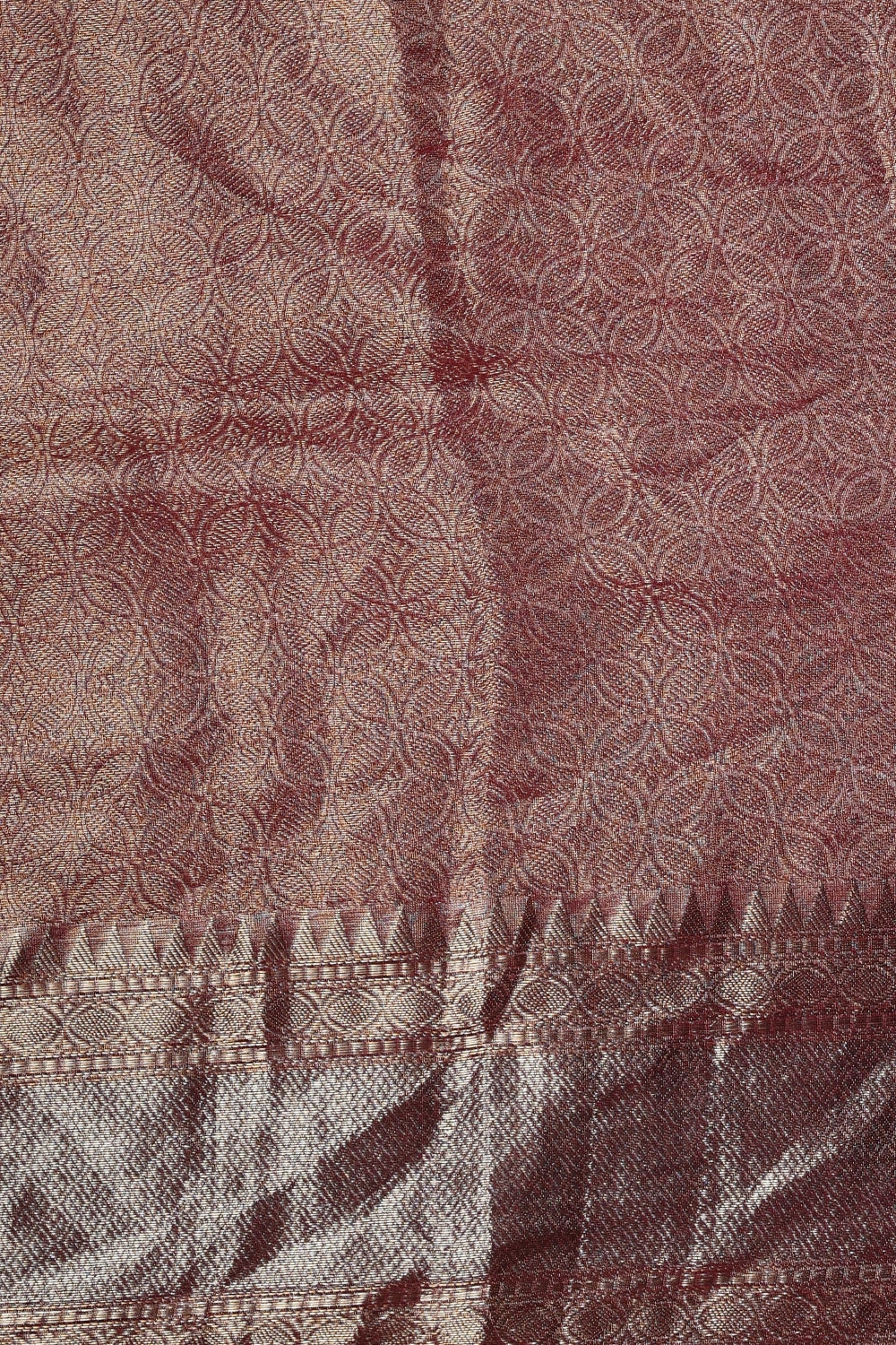 Luminous Pink Tissue Silk Saree with Floral Jaal-Banarasiya