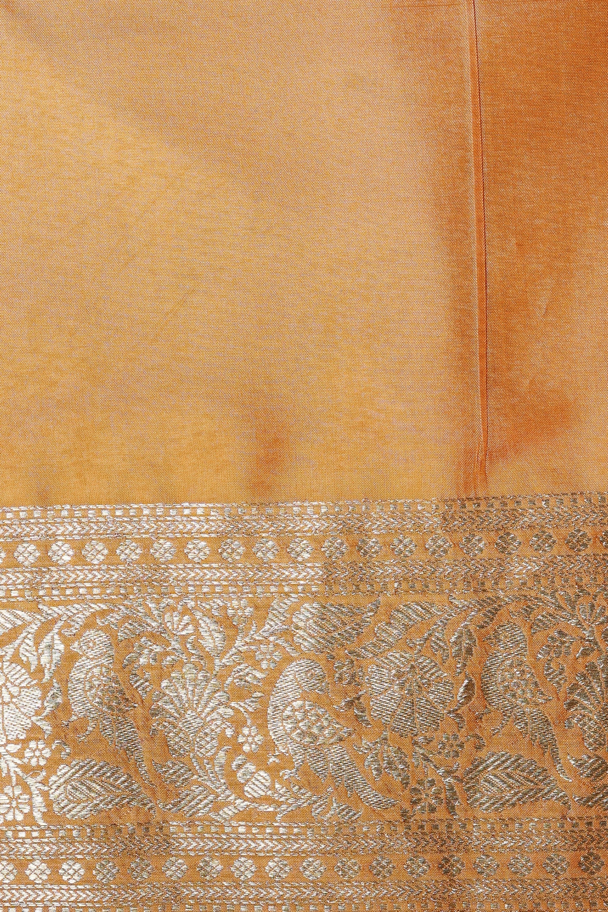 Pure Katan Silk Saree in Sunlight Yellow-Banarasiya
