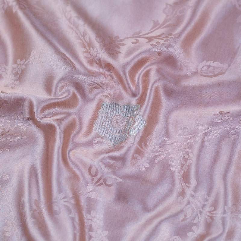 Dusty Pink Semi Satin Silk Saree