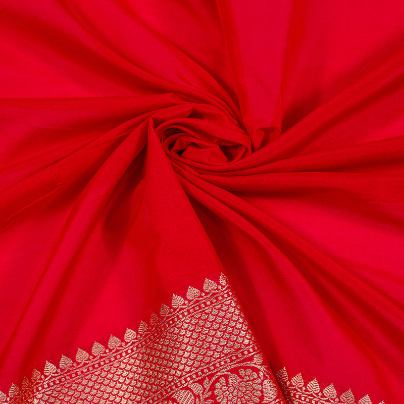 Red Semi Silk Brocade Saree