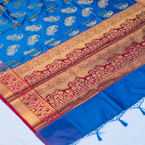 Royal Blue Semi Silk Saree