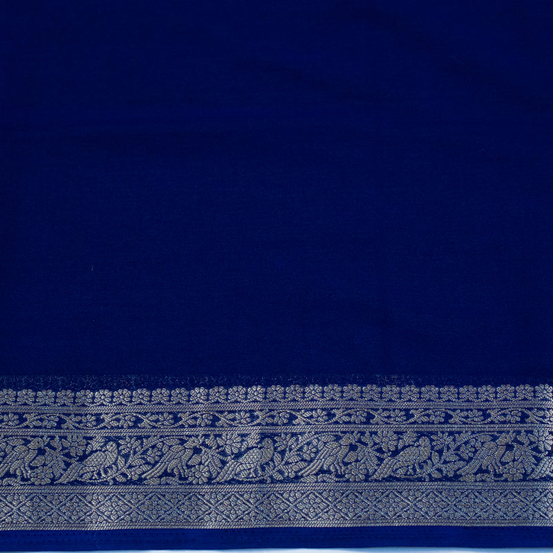 Blue With Self Border Georgette Saree