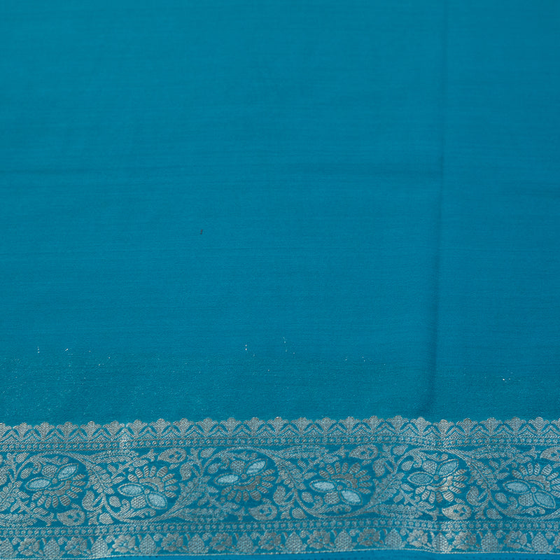 Teal Green With Blue Rangkat Georgette Saree