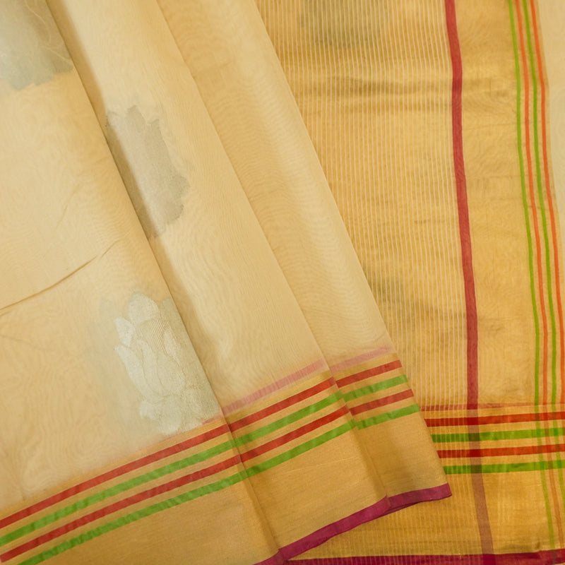 Off White Pure Handloom Cotton Saree-banarasiya