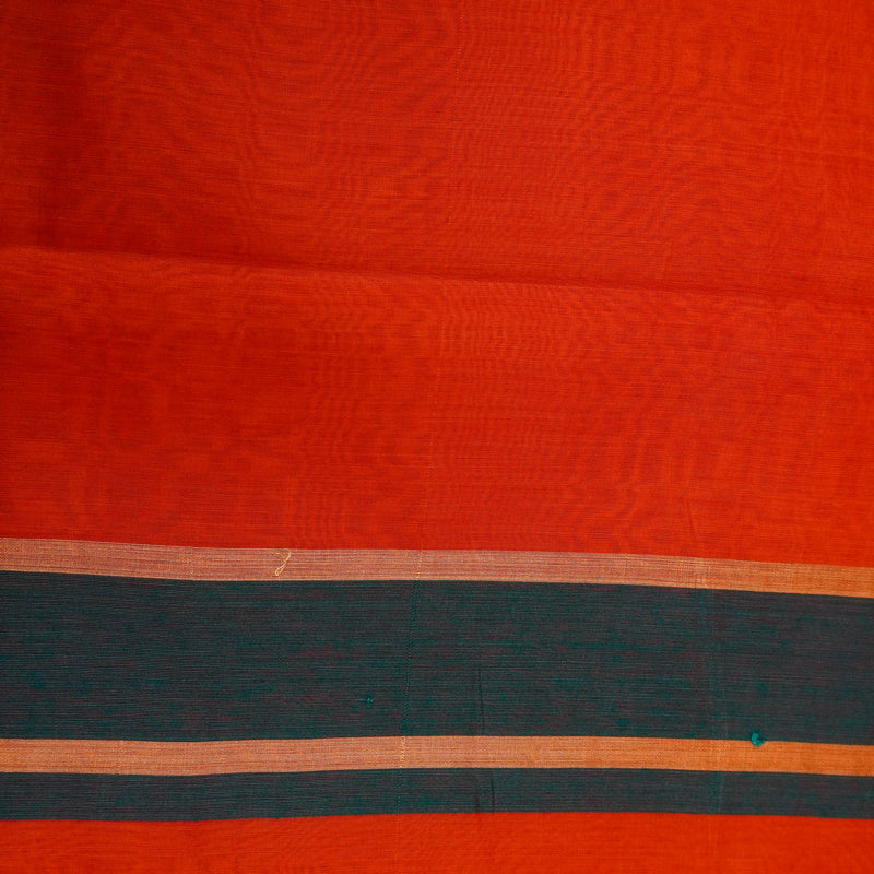 Rust Color Pure Handloom Cotton Saree- Banarasiya