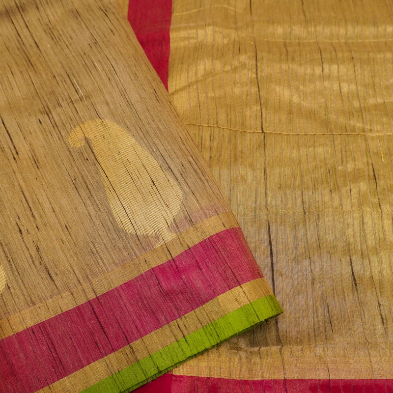 Beige Color Pure Handloom Cotton Saree- Banarasiya