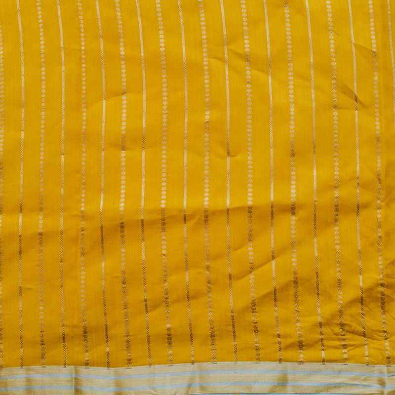 Yellow Pure Organza Handloom Banarasi Saree