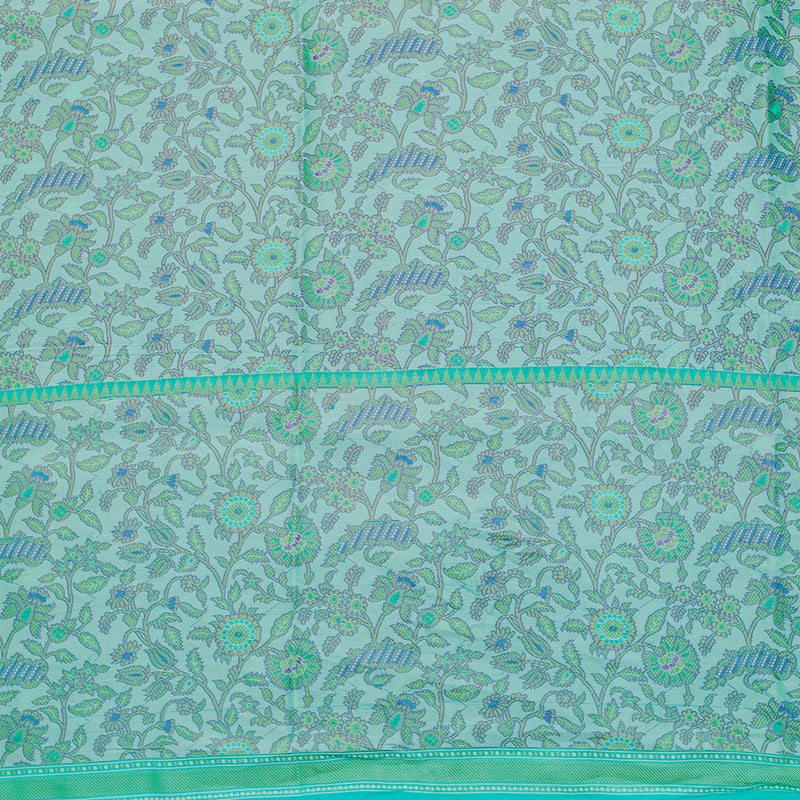 Green Pure Organza Printed Banarasi Saree