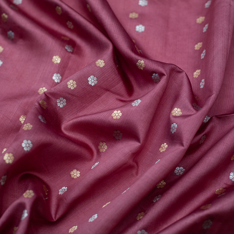 Onion Pink Pure Katan Silk Handloom Banarasi Saree
