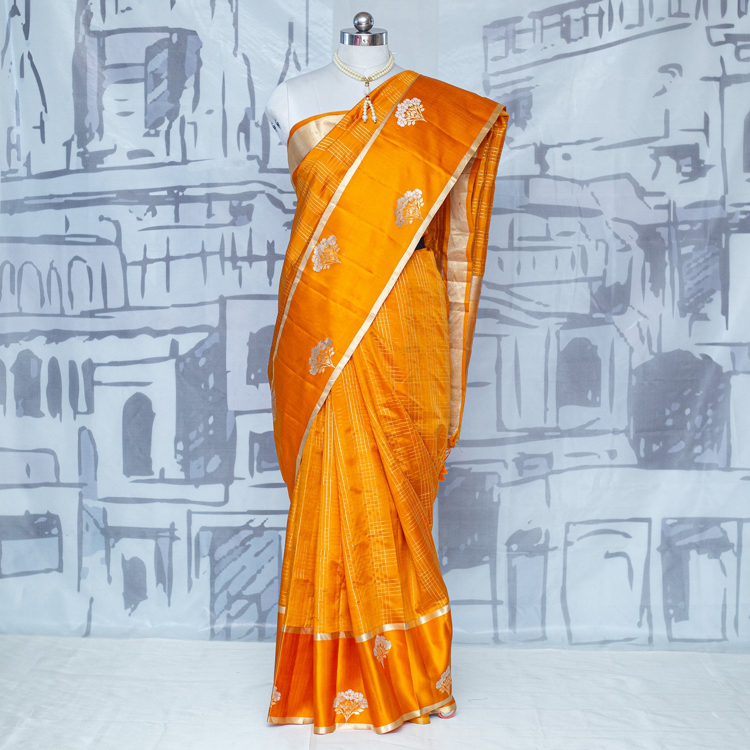 Yellow Pure Katan Silk Handloom Banarasi Saree - Banarasiya