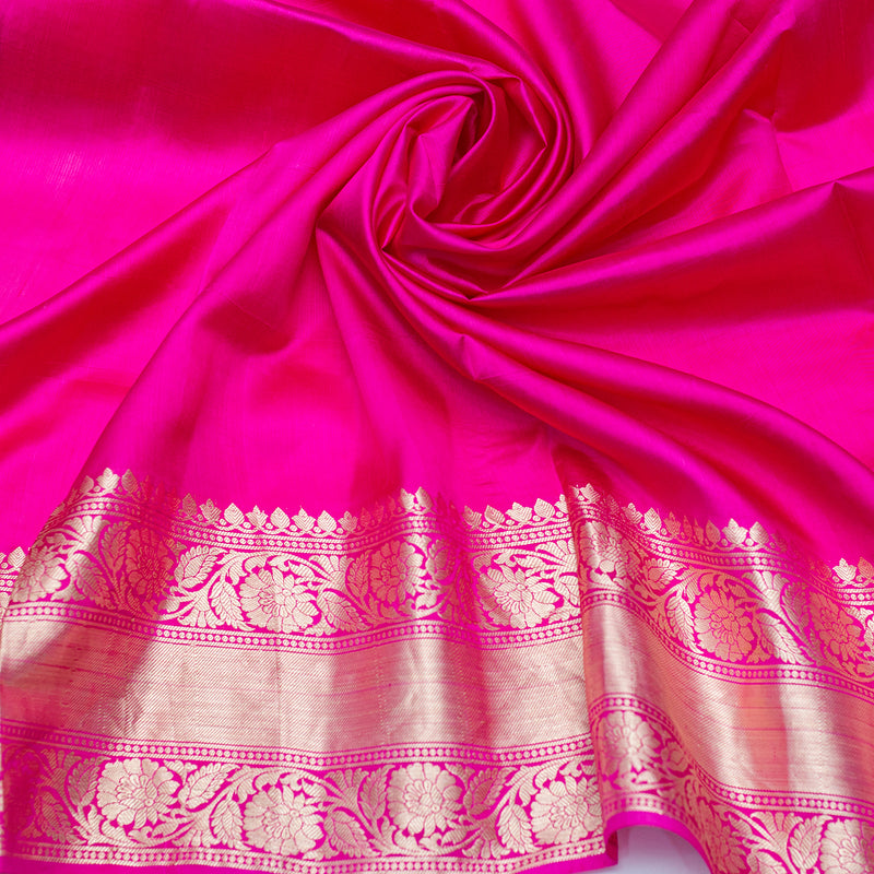 Pink Pure Katan Silk Handloom Banarasi Saree