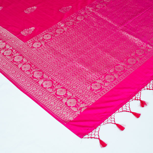 Pink Pure Mashru Satin Silk Saree