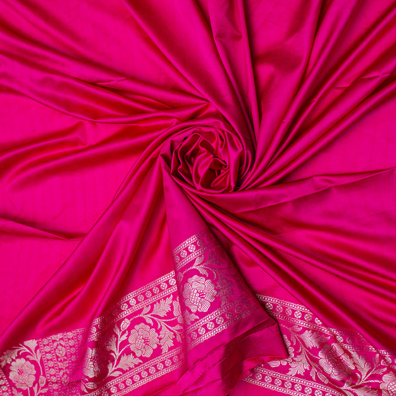 Pink Pure Mashru Satin Silk Saree
