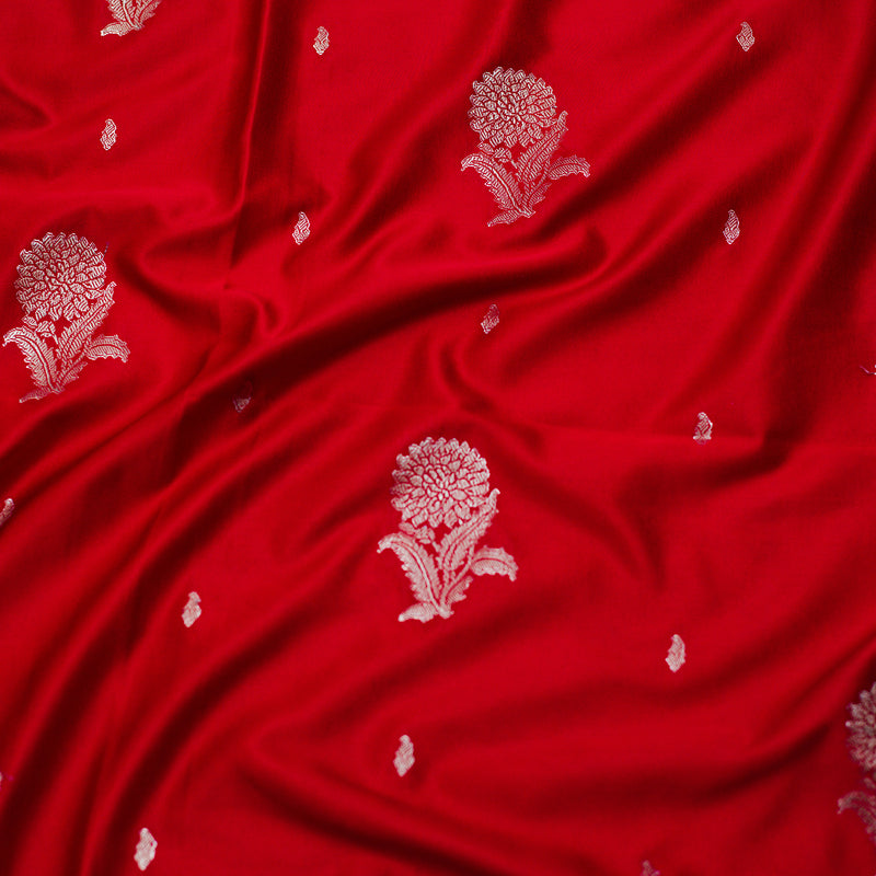 Red Pure Mashru Satin Silk Saree