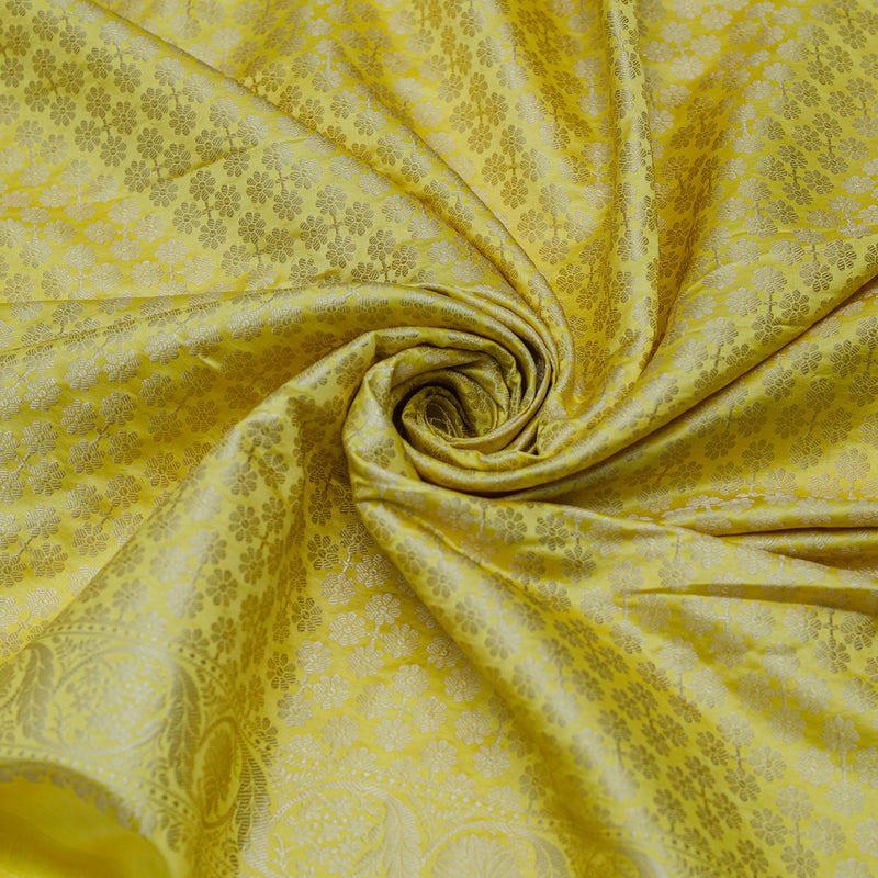 Pastel Yellow  Pure Mashru Satin Silk Saree