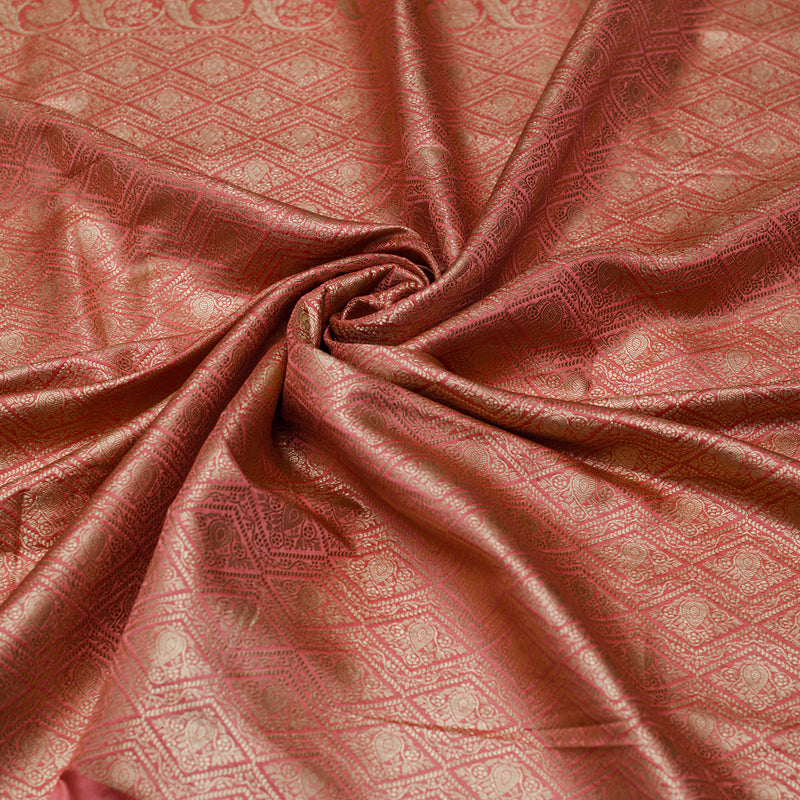 Shade of Beige-Pink Pure Mashru Satin Silk Saree