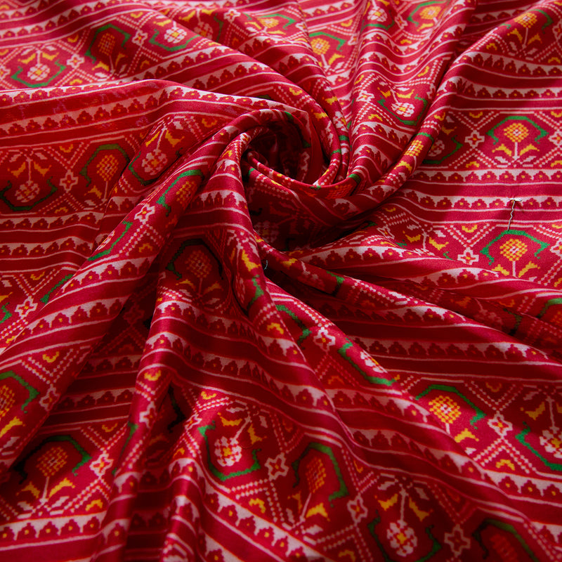 Red Chundari print Pure Organza Silk Saree