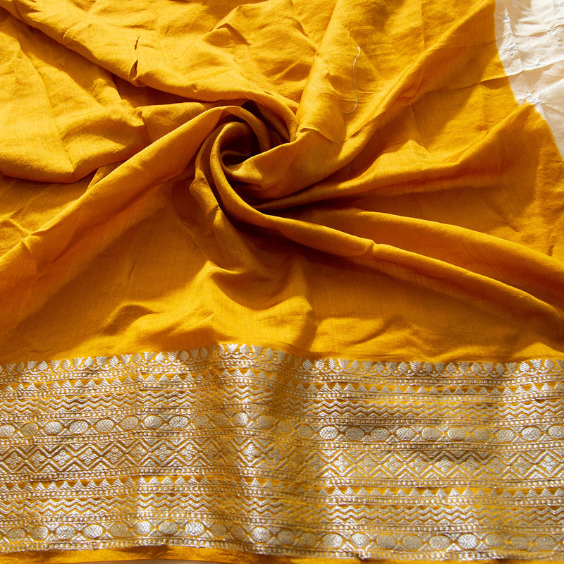 light yellow Bandhani Pure Chinya Silk Saree saree