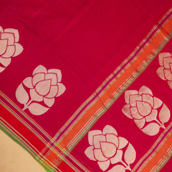 Rani Pink Color Pure Handloom Cotton Saree- Banarasiya