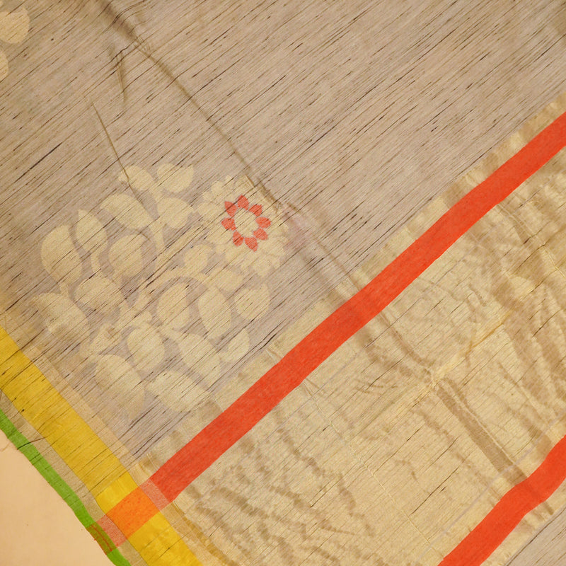 Beige Color Pure Handloom Cotton Saree from banarasiya